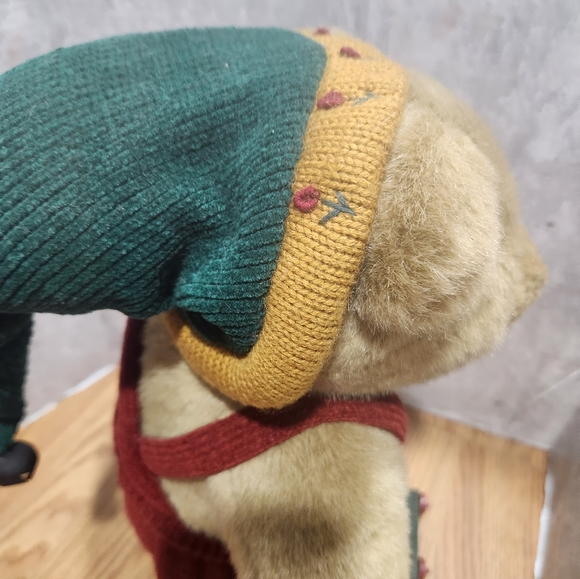 Christmas Teddy Bear 17" Standing Hat Stocking Wagon Creative Design - Picture 12 of 14